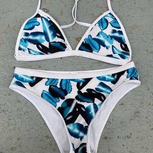 Blue floral bikini
